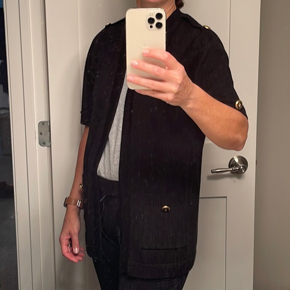 San Remo by Laura knits black short Sleeve vintage cardigan - Picture 7 of 7